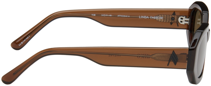 The Attico Brown Linda Farrow Edition Irene Sunglasses