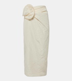 Magda Butrym Floral-appliqué silk midi skirt