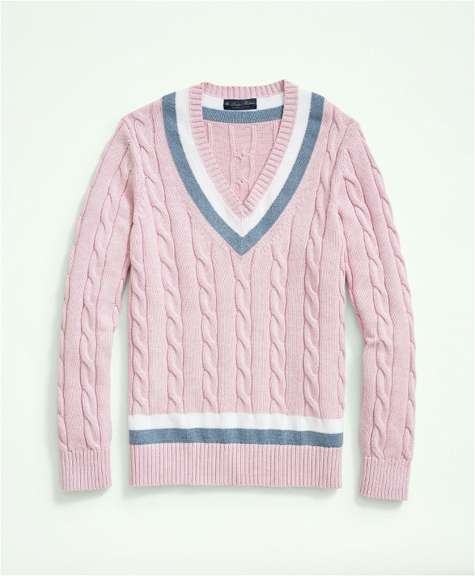 Photo: Brooks Brothers Men's Supima Cotton Pastel Tennis Sweater | Pink