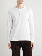 Burberry - Logo-Embroidered Ribbed Cotton-Blend Jersey T-Shirt - White