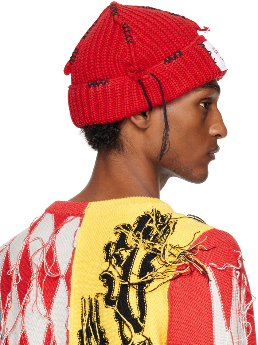 Charles Jeffrey LOVERBOY Red Carolean Beanie Charles Jeffrey
