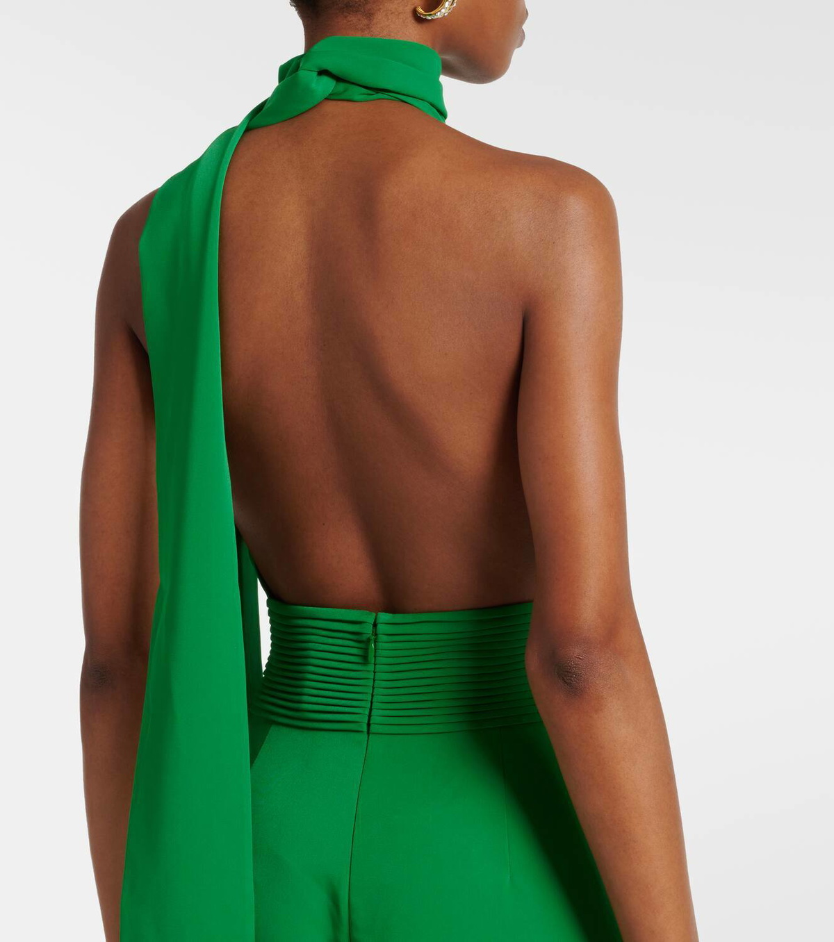 Elie Saab Open-back crêpe jumpsuit