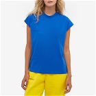 Pangaia Organic Cotton Cropped Shoulder T-Shirt in Cobalt Blue