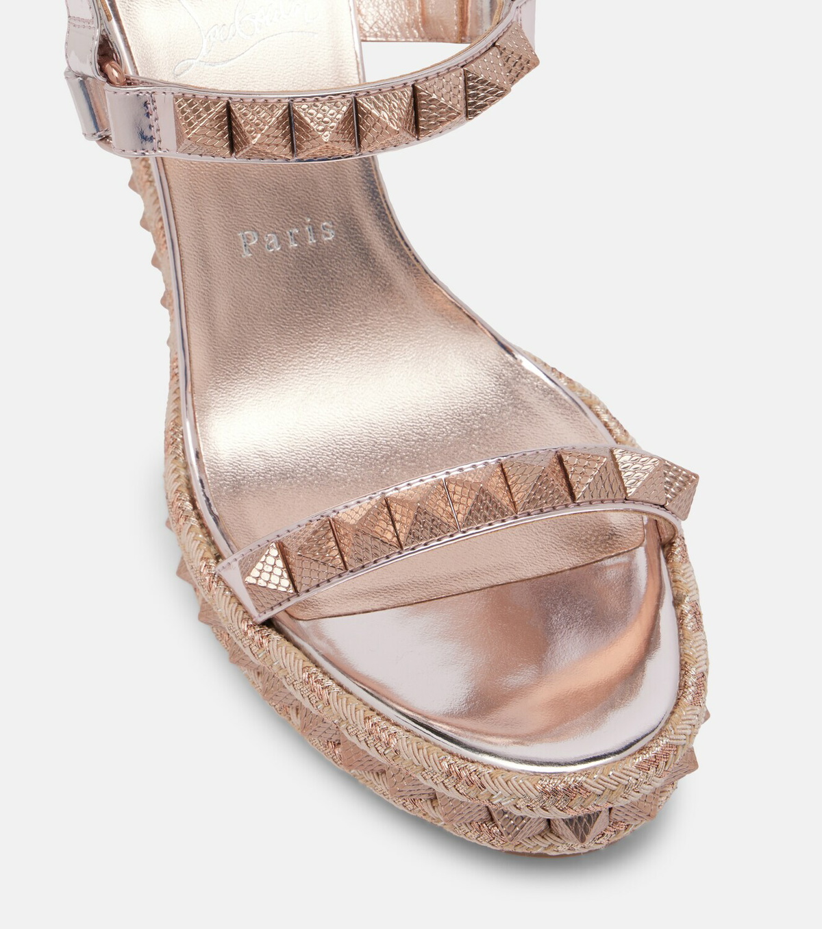Christian Louboutin Pyraclou 100 leather espadrille sandals