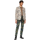 Dries Van Noten Off-White and Black Len Lye Edition Graphic Blazer