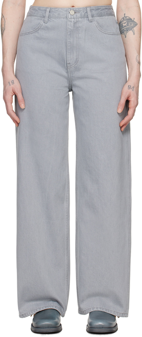 AMOMENTO Gray Bootcut Jeans