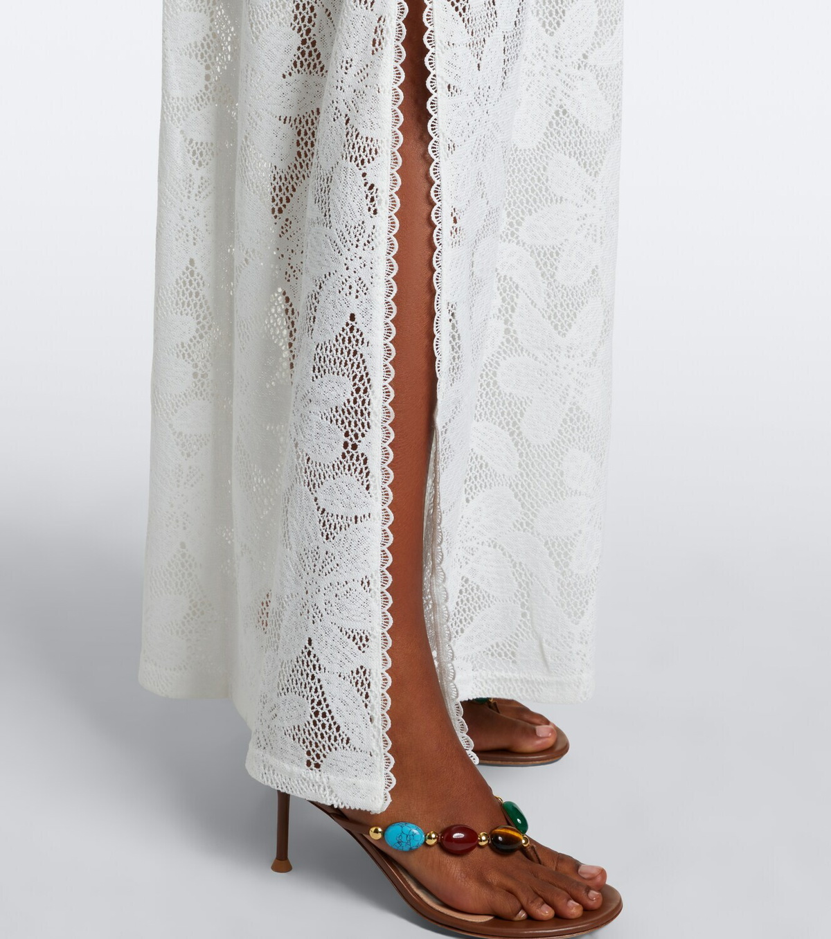 Melissa Odabash Nina floral sheer lace kaftan
