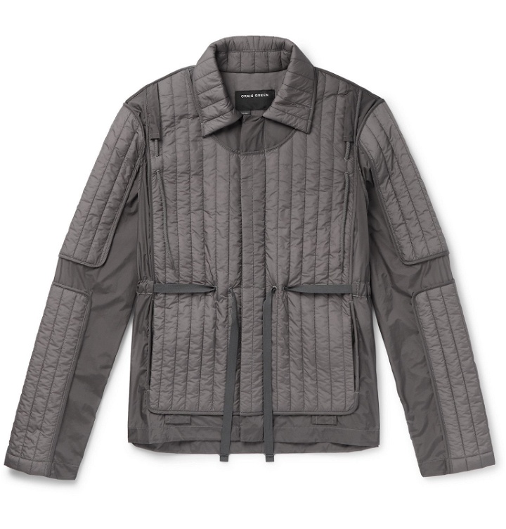 Photo: Craig Green - Canvas-Trimmed Quilted Shell Jacket - Gray
