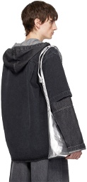 MM6 Maison Margiela Black Hooded Denim Jacket