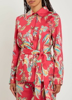 Etro Printed Belted Satin Jacket Multicoloured