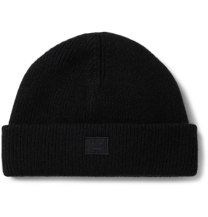 Photo: Acne Studios - Kansy Logo-Appliquéd Wool-Blend Beanie - Black