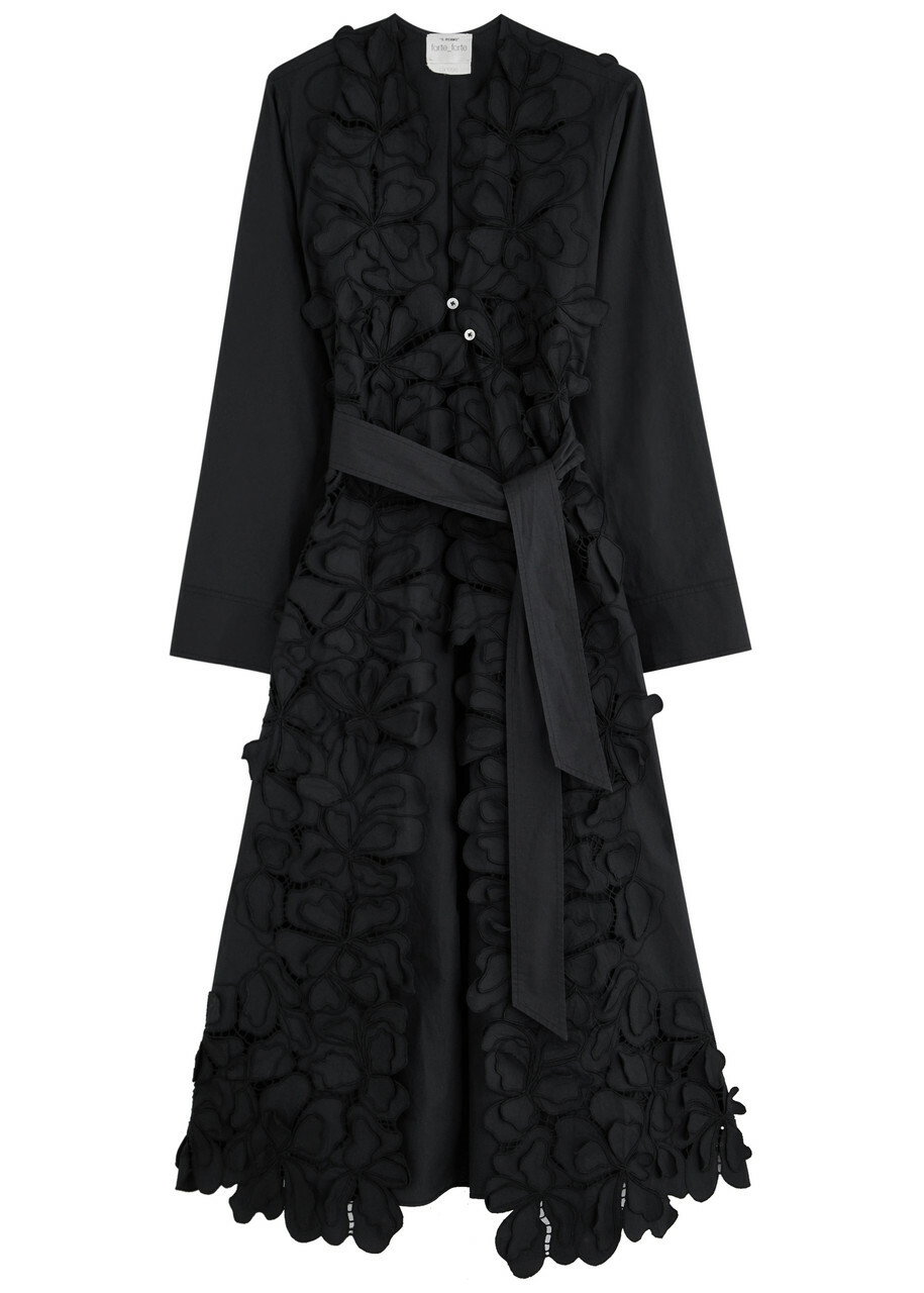 Forte_forte Broderie-anglaise Cotton-poplin Jacket Black