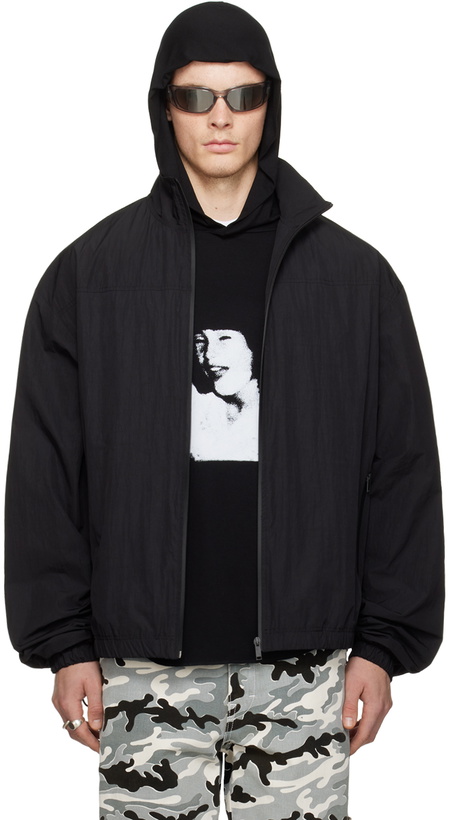 Photo: Still Kelly Black Nylon Track Jacket