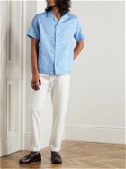 Saturdays NYC - Canty Camp-Collar Cotton and TENCEL™ Lyocell-Blend Twill Shirt - Blue