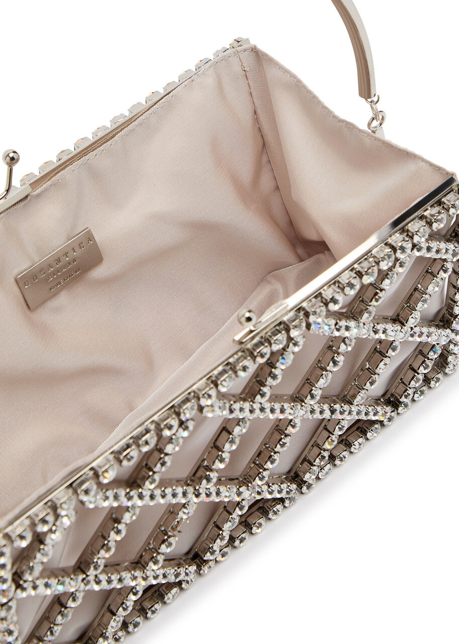 Rosantica Garofano Crystal-embellished Satin Shoulder bag - Silver - One Size