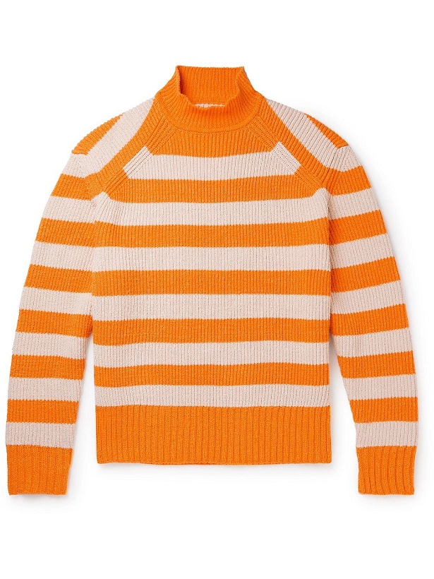 Photo: Jacquemus - Rayures Striped Ribbed-Knit Sweater - Orange