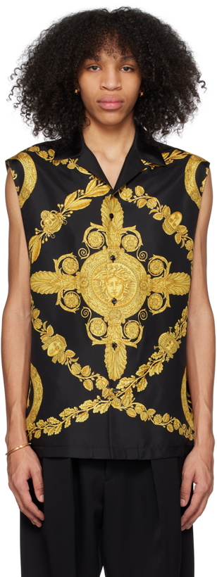 Photo: Versace Black Maschera Baroque Shirt