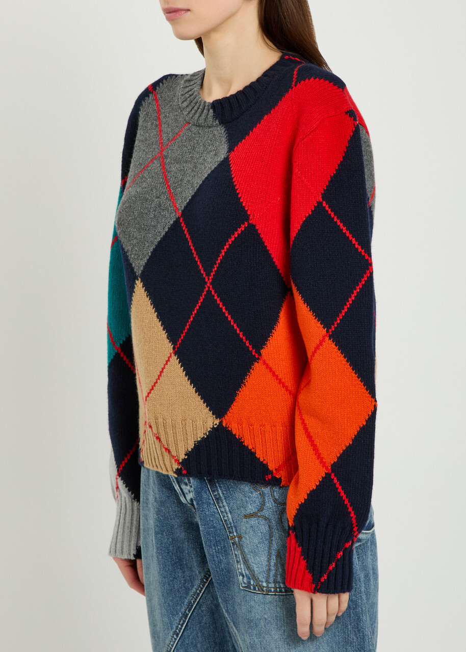 JW Anderson Pringle Crew-neck Argle Wool Jumper Multicoloured 1