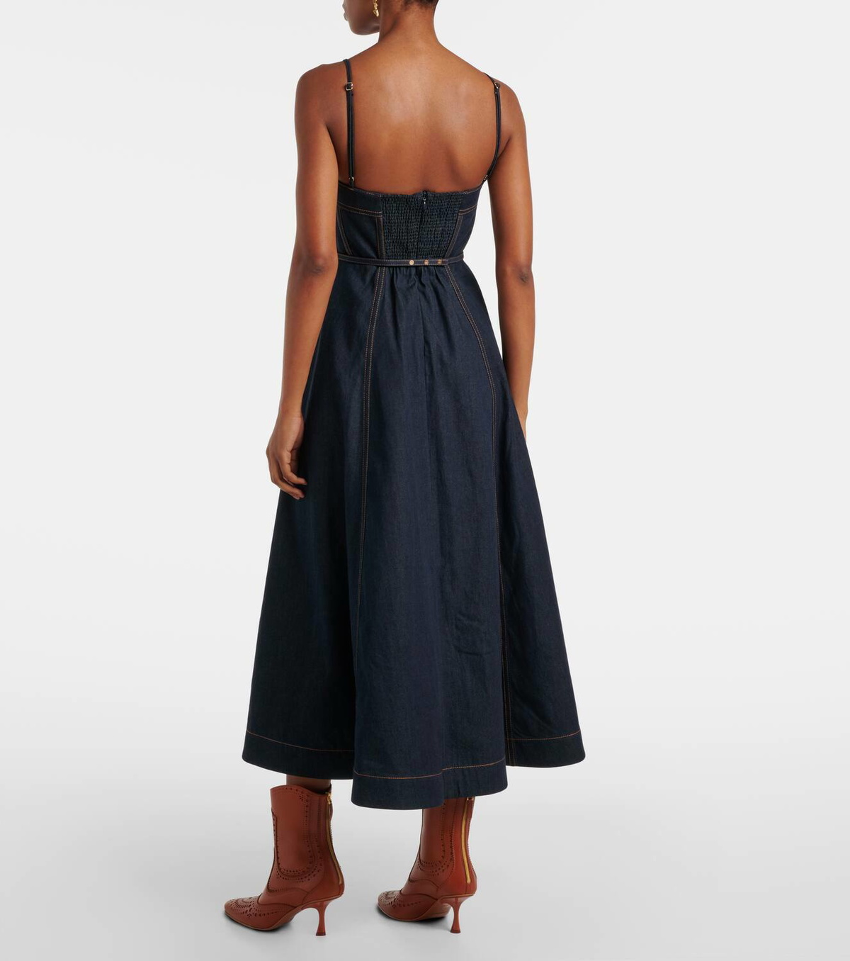 Zimmermann Crush denim bustier dress Zimmermann