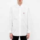 Comme des Garçons Play Men's Little Red Heart Basic Shirt in White