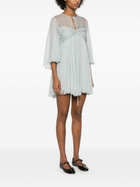 Chloé Pleated Silk Mini Dress