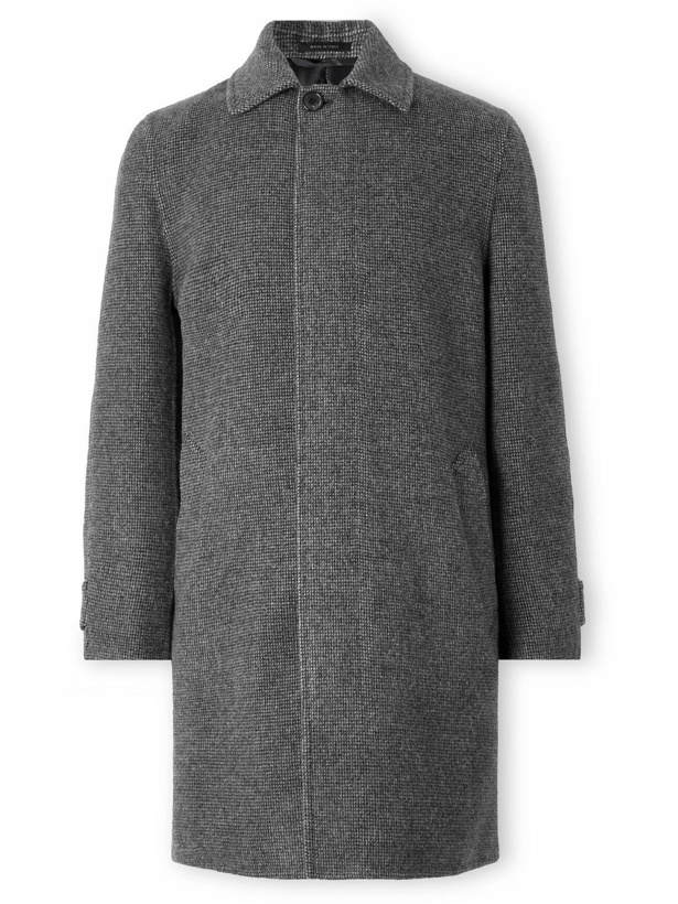 Photo: Brioni - Checked Wool-Blend Coat - Gray