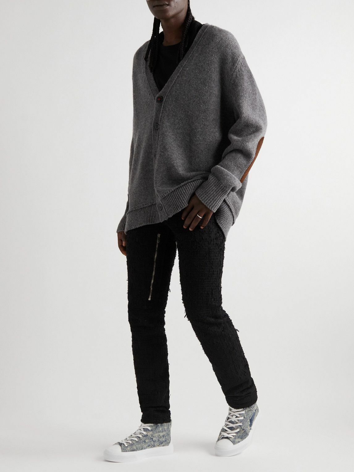 Givenchy - City Leather-Trimmed Distressed Denim High-Top Givenchy - City Leather-Trimmed Distressed Denim High-Top