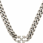 Off-White Silver Arrow Curb Chain Necklace