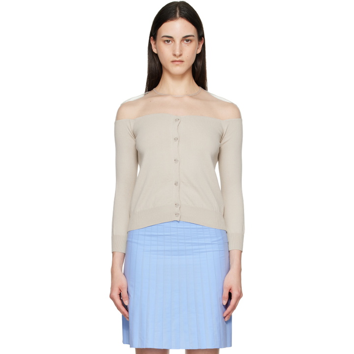 Photo: MM6 Maison Margiela Beige Knit Cardigan