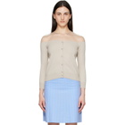 MM6 Maison Margiela Beige Knit Cardigan