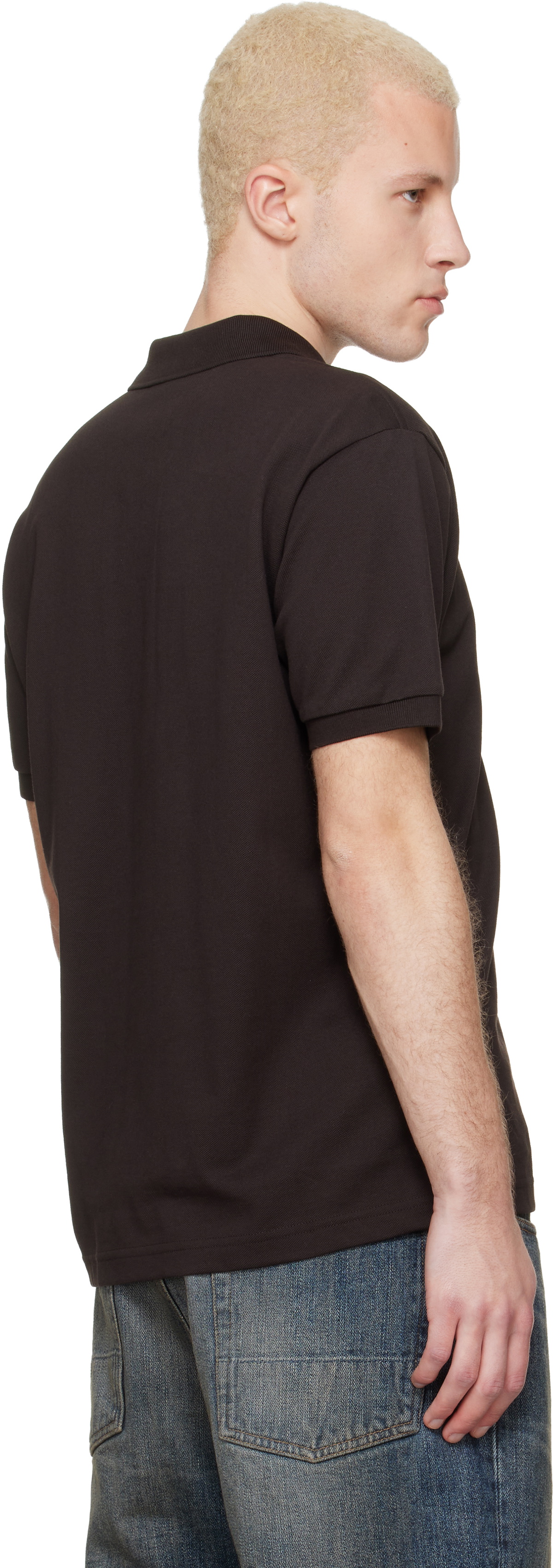 Lacoste Brown Classic Fit Graphic Branding Polo