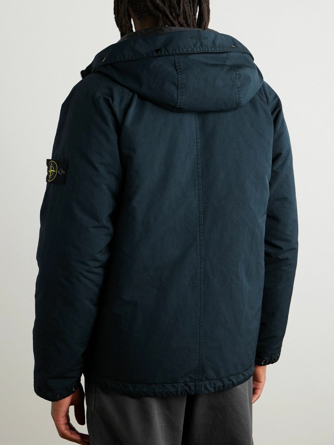 Stone Island - Logo-Appliquéd David-TC Hooded Down Jacket