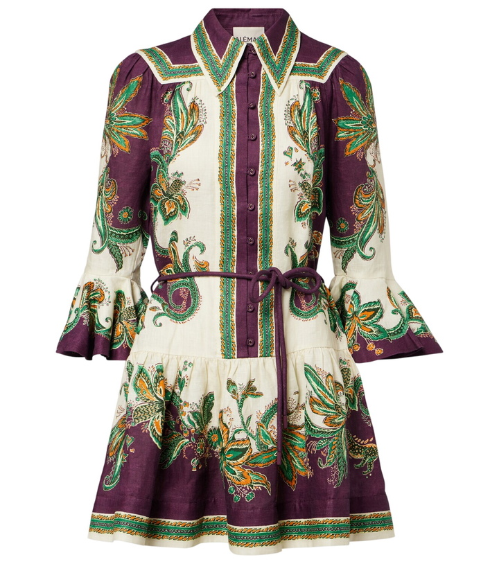 Photo: Alémais Ruthie printed ruffled linen minidress