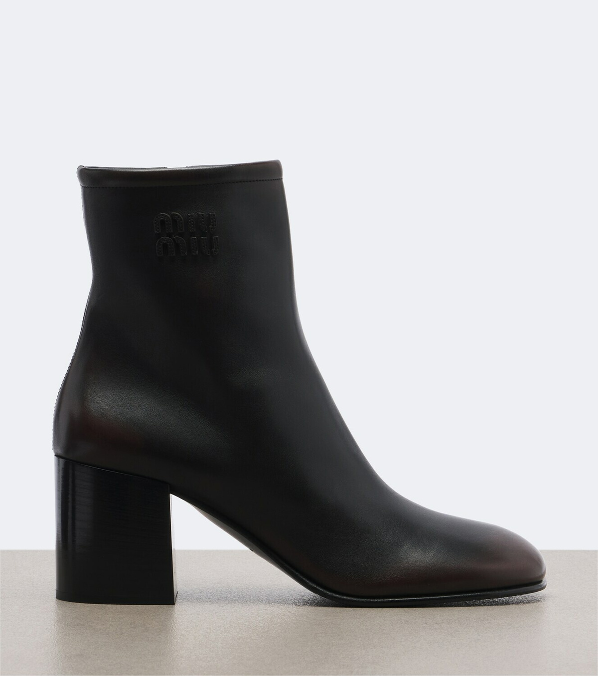 Miu Miu Logo leather ankle boots