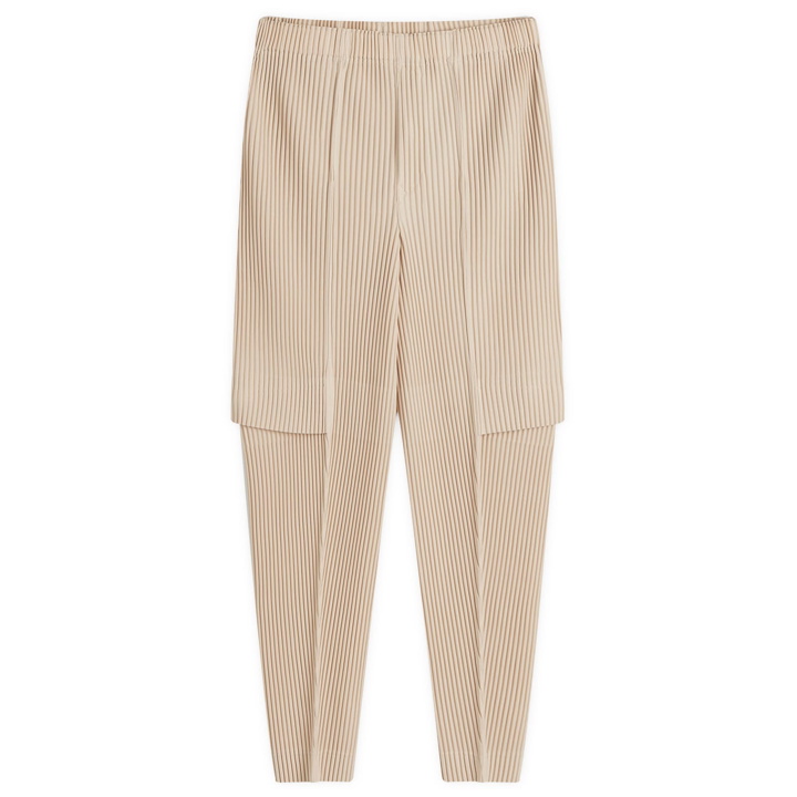Photo: Homme Plissé Issey Miyake Men's Pleated Cargo Pants in Shell Beige