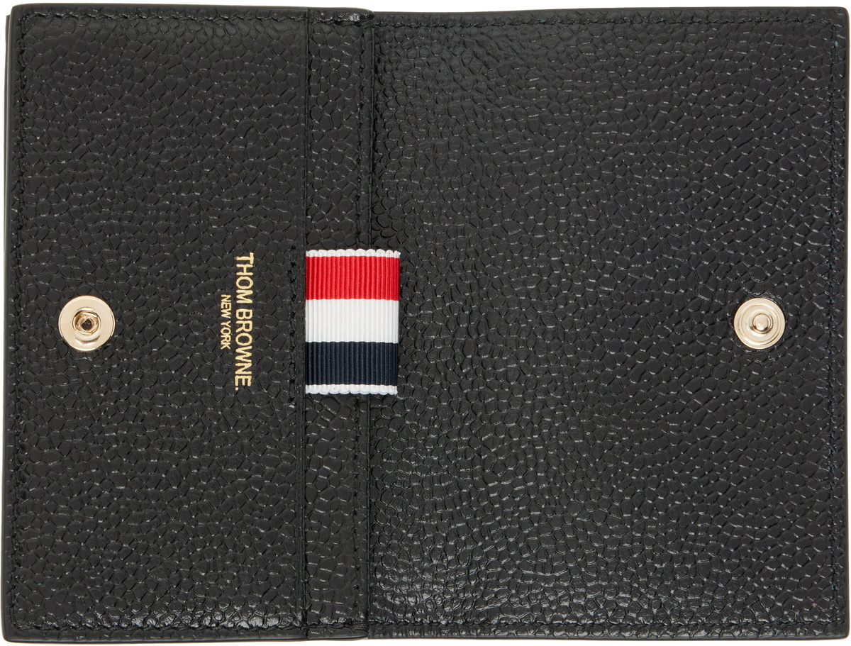 Thom Browne Black Pebble Grain Business Card Holder
