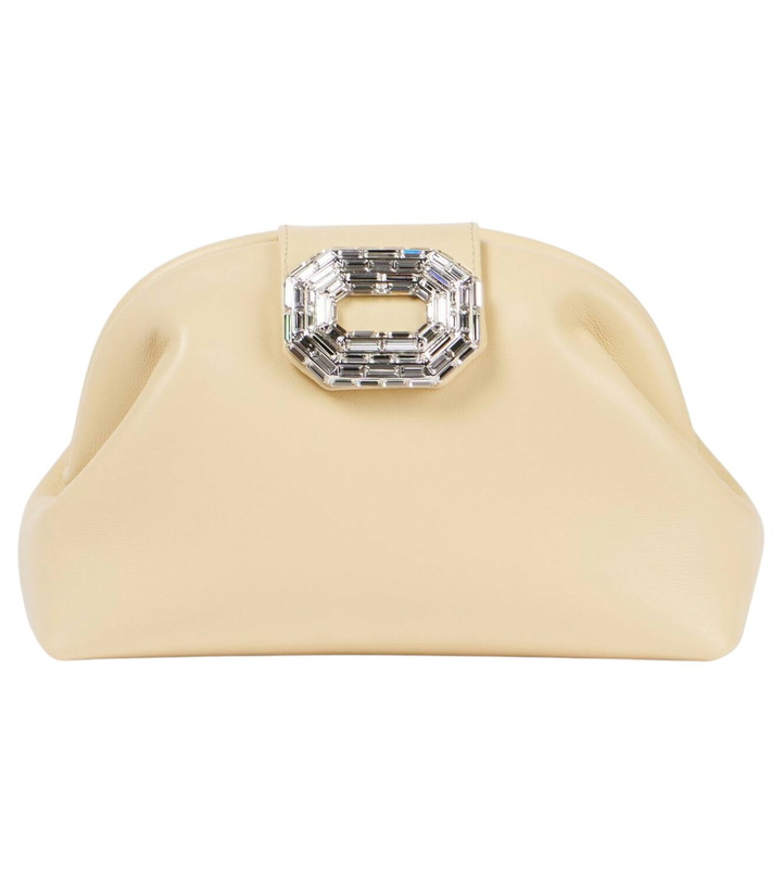 Photo: Amina Muaddi Camelia embellished leather clutch