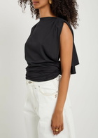 Jacquemus Le Marcel Moisson Open-back Paper-blend top Black