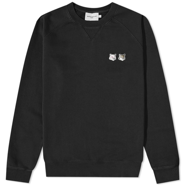 Photo: Maison Kitsuné Men's Monochrome Fox Head Classic Crew Sweat in Black