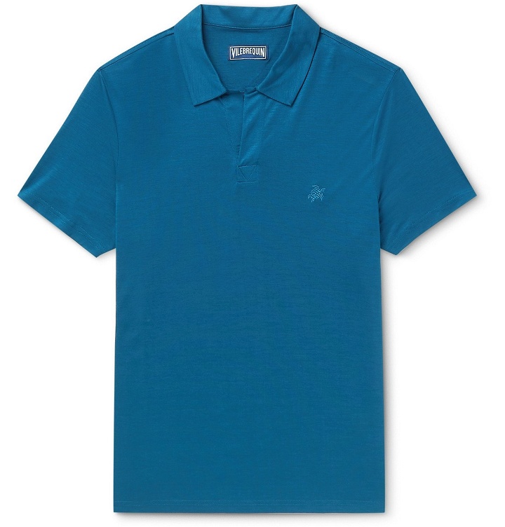 Photo: Vilebrequin - Pirinol Tencel Polo Shirt - Blue