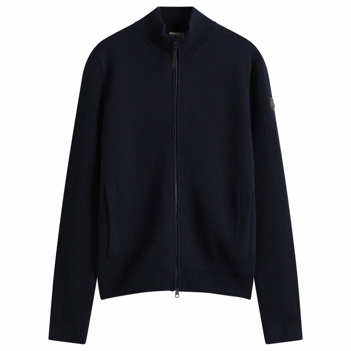 Photo: Moncler Men's Wool Cashmere Zip Up in Navy