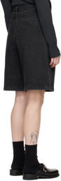 AMOMENTO Black Pocket Denim Shorts