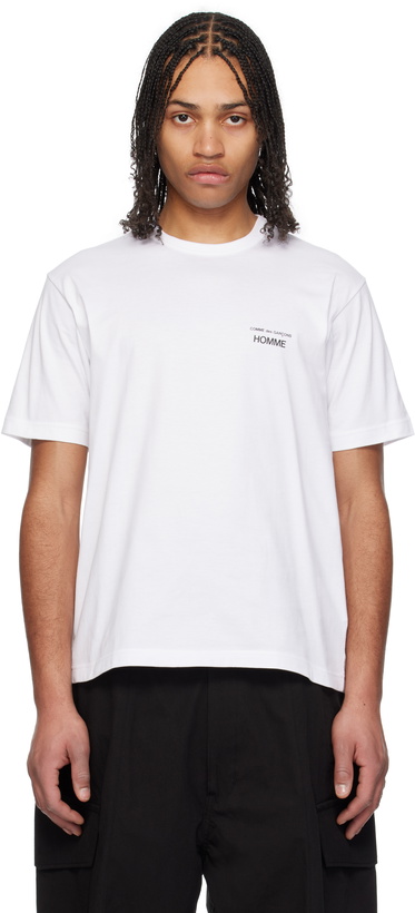 Photo: Comme des Garçons Homme White Logo T-shirt