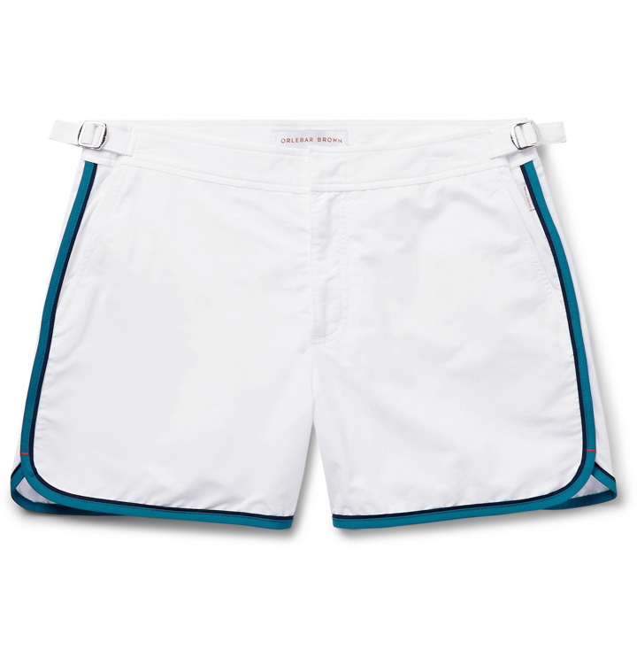 Photo: Orlebar Brown - Setter Slim-Fit Short-Length Striped Swim Shorts - White