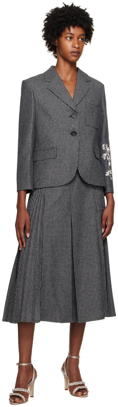 Erdem Gray Embroidered Blazer