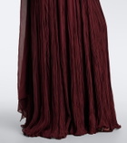 Marmar Halim Scarf-detail pleated corset gown