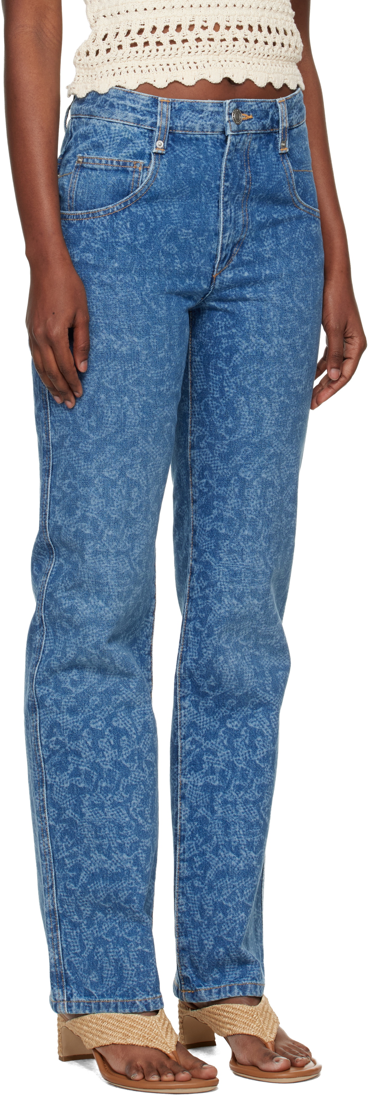 Isabel Marant Etoile Blue Straight Brinsa Summer Laser Jeans