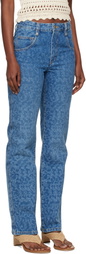 Isabel Marant Etoile Blue Straight Brinsa Summer Laser Jeans