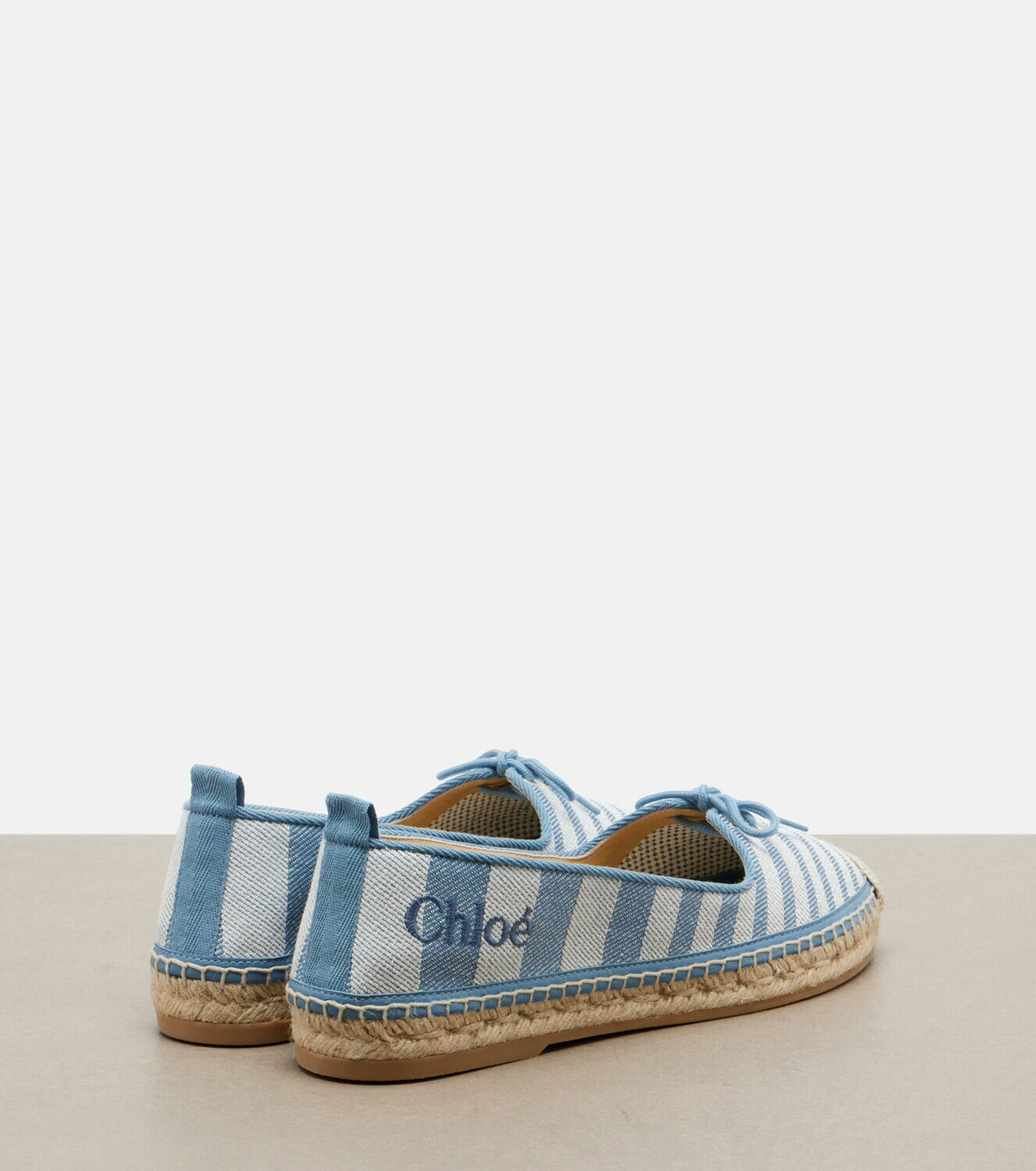 Chloé Isla striped canvas espadrilles