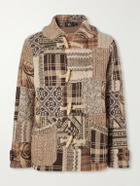 RRL - Shawl-Collar Patchwork Wool-Blend Cardigan - Brown